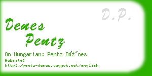 denes pentz business card